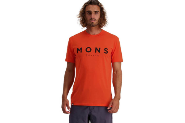 Mons Royale Icon Tee Orange smash model 2